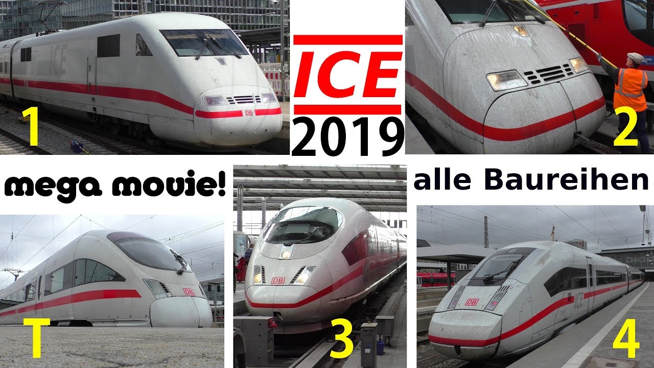 ICE 1 - ICE 2 - ICE 3 - ICE 4 - ICE T * München Hauptbahnhof * MEGA MOVIE - YouTube