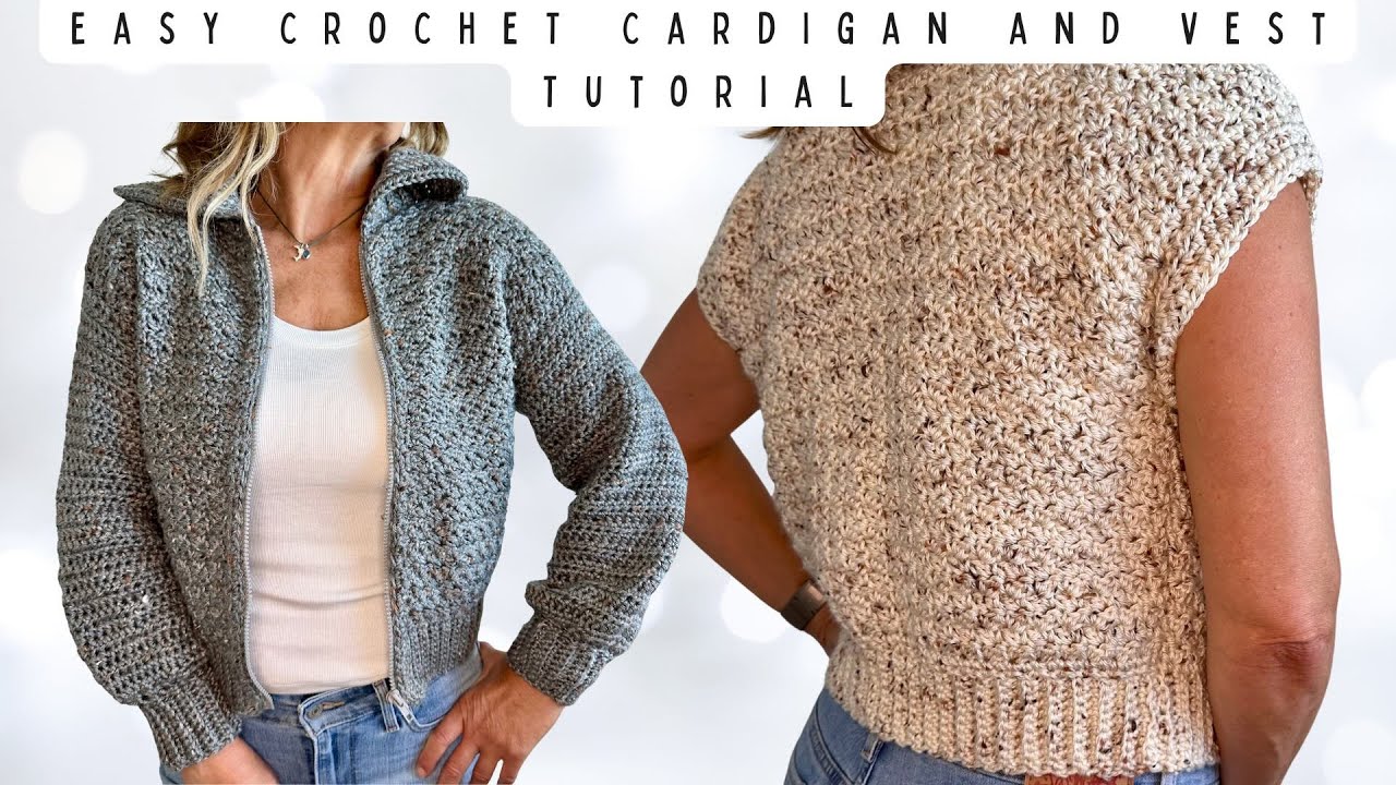 EASY CROCHET CARDI TUTORIAL - ZIPPER CARDIGAN - SUZETTE STITCH