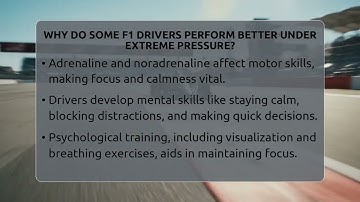 Why Do Some F1 Drivers Perform Better Under Extreme Pressure? - Pole Position Experts