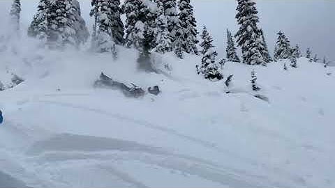 Guy Crashes Snow Mobile Into Tree - 1110858