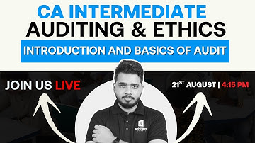 CA Inter Audit Introduction (Chapter 1): Basics of Audit Explained | Live | CA Karthik, ArivuPro