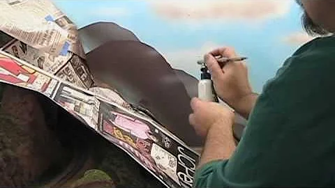 Model Railroad VLog:  I'm finally painting the backdrop - Part 5