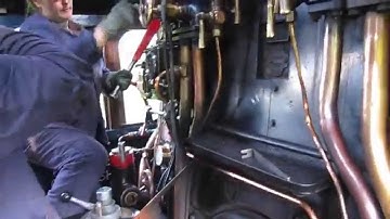 On the footplate of LNER Class A4 BR 60007 Sir Nigel Gresley at the NYMR