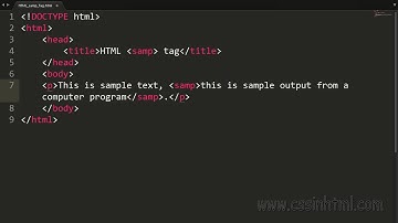 HTML samp Tag