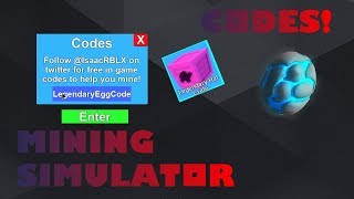 Roblox ALL CODES FOR MINING SIMULATOR 2018