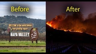 ... california wine region ravaged by fast-spreading wildfires, napa,
sonom...