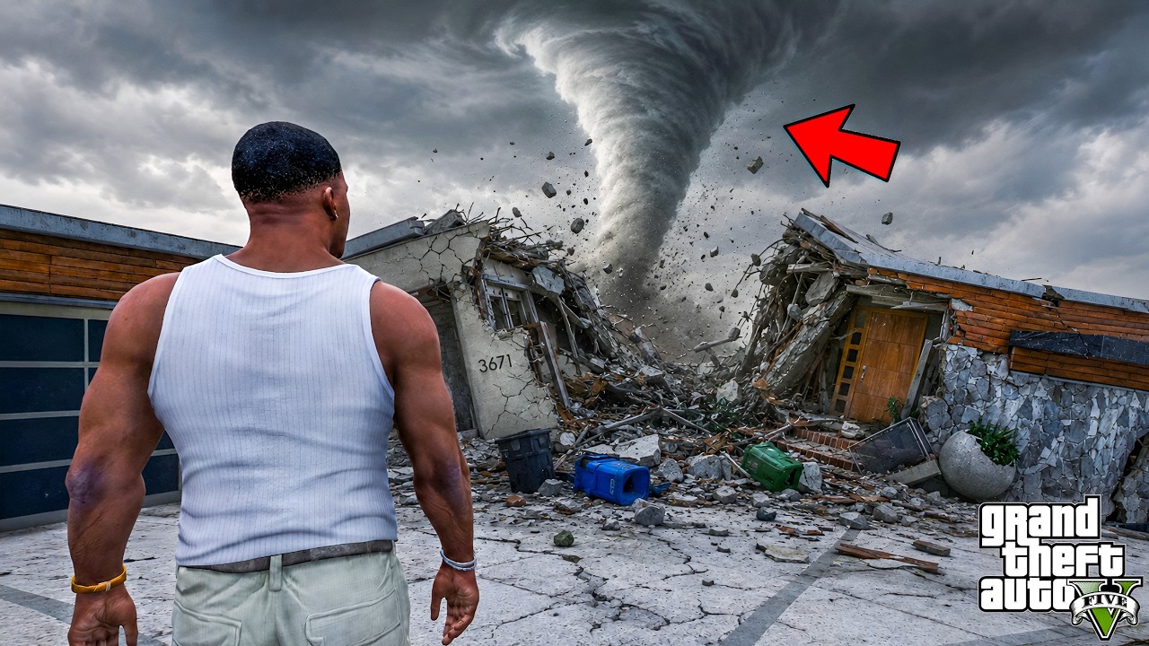 Franklin Survives the Biggest Tornado In GTA 5 | Franklin Shinchan Video