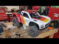 ARRMA Mojave EXB overview on workbench.  maintenance.