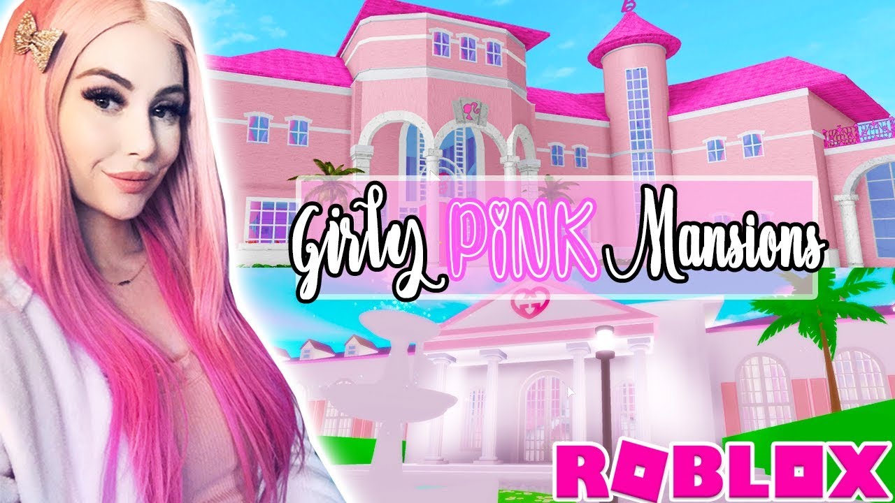Touring The Girliest Pink Mansions In Roblox Youtube