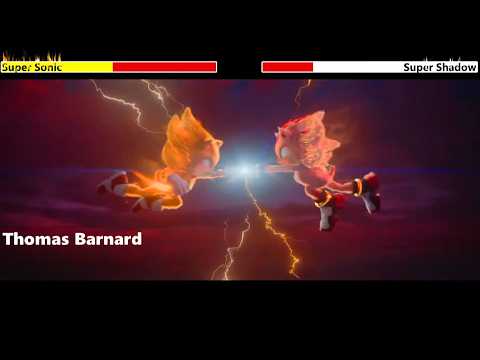 Sonic the Hedgehog vs. Shadow the Hedgehog with healthbars