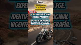 Pérdida de placa o tarjeta de circulación de moto