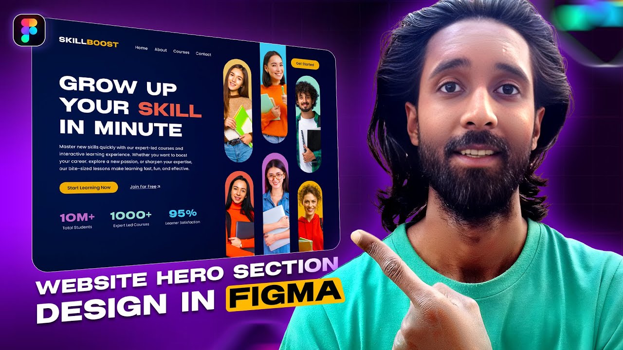 Educational Website Hero Section Design in Figma | Website UI Design ...