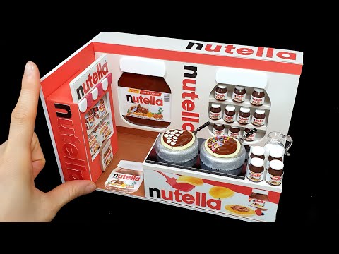 DIY Miniature Realistic <strong>Nutella</strong> Board shop # - Build <strong>Nutella</strong> shop ! Hazelnut spread with cocoa｜