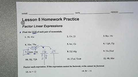 Factor Linear Expressions- Chapter 5 Lesson 8- Math 7