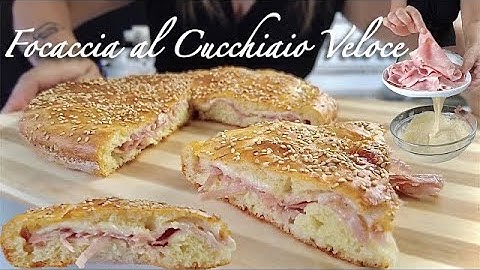 FOCACCIA AL CUCCHIAIO VELOCE PROSCIUTTO E FORMAGGIO impasto molle FACILE E VELOCE