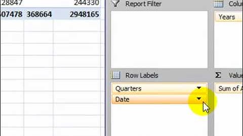 Group Transactions in Excel 2007 Pivot Table by Month, Quarter & Year