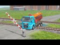 TRANSPORTING PIXAR CARS & FRUITS WITH COLORED & JOHN DEERE vs CLAAS vs TRACTORS - BeamNG.drive#962