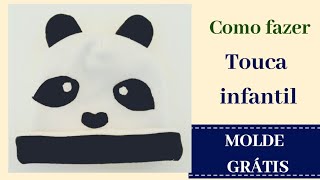 touca infantil de panda passo a passo com molde para baixar gratis screenshot 4