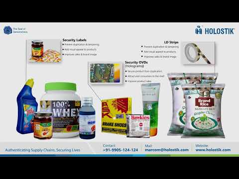 Holostik offers a range of anti-counterfeiting, labeling, and packaging products. - video from Holostik
