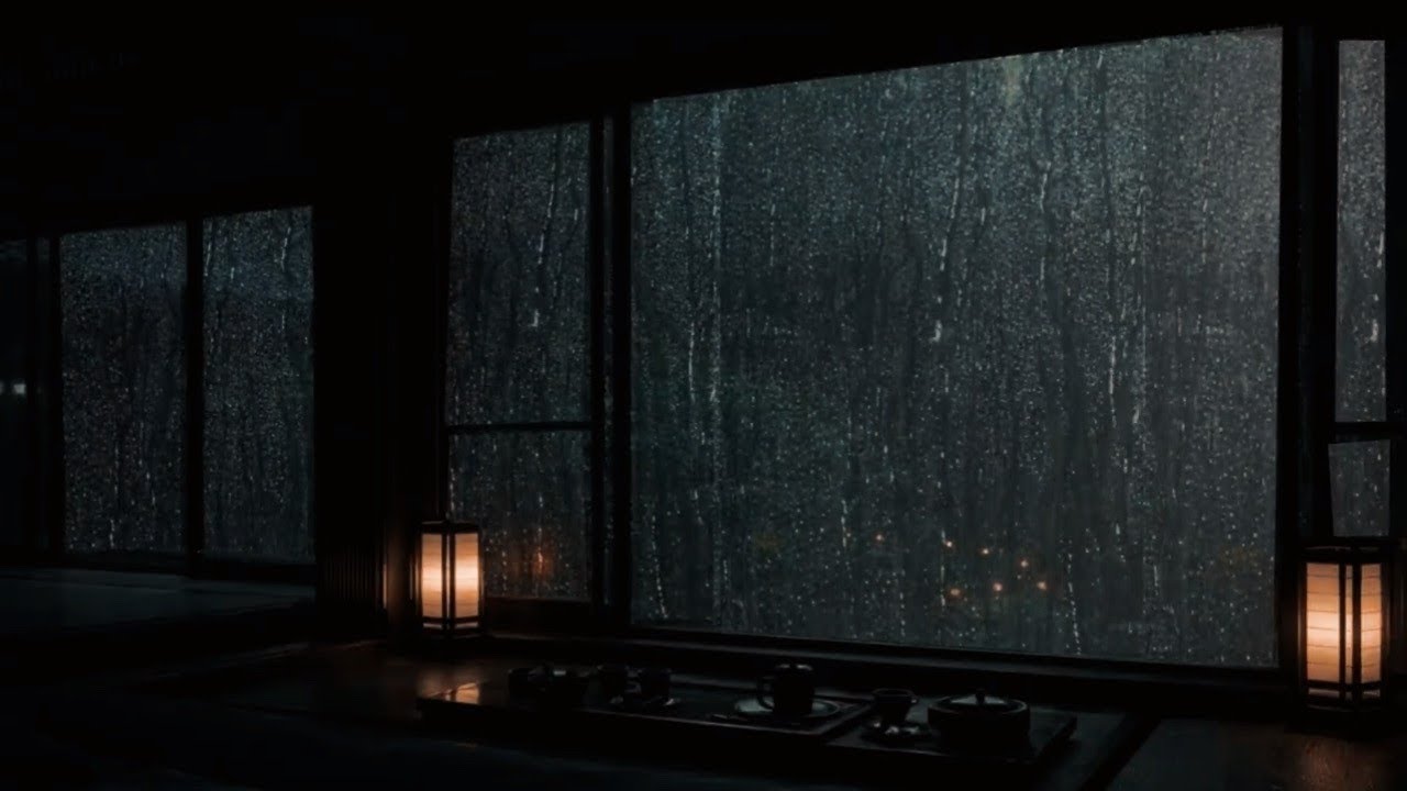Fall Asleep Faster with Heavy Rain and Terrible Thunder Sounds on a Dark Room