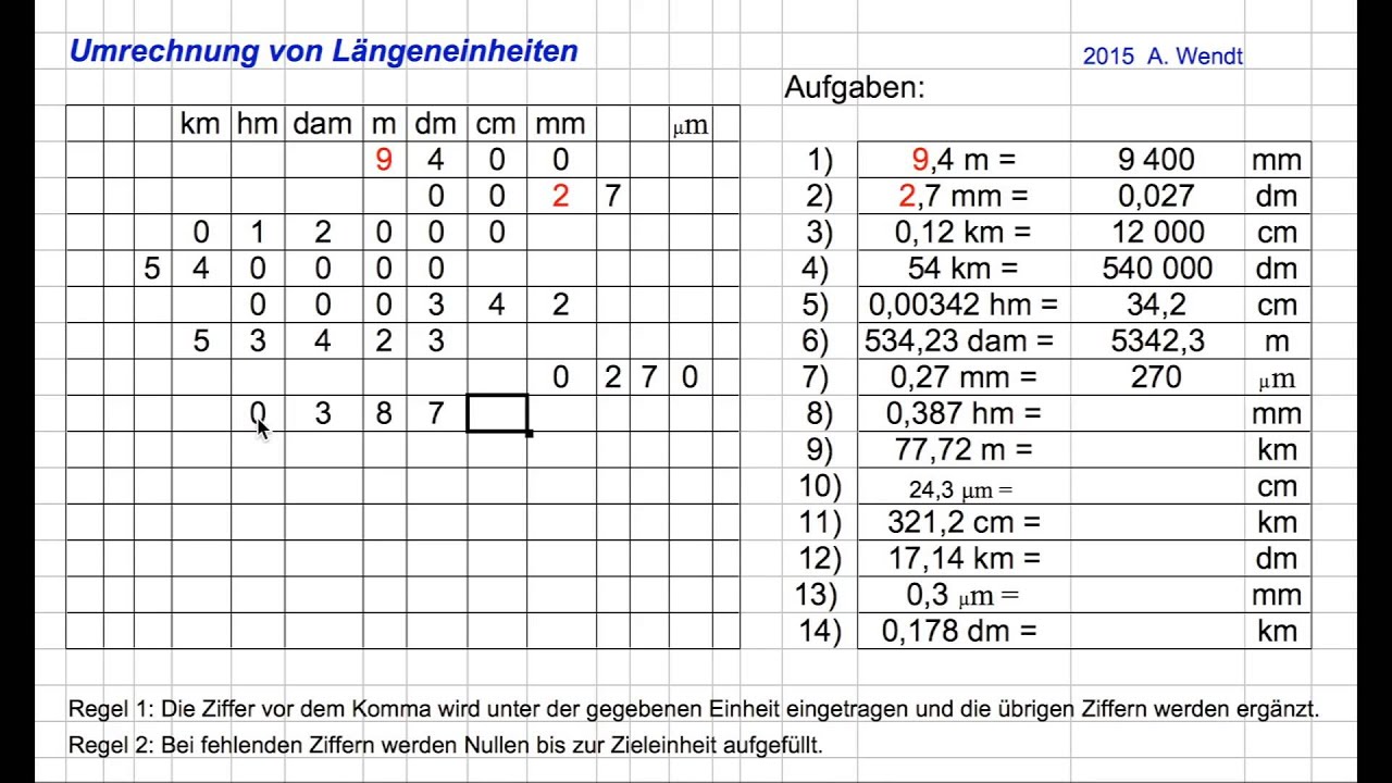 Langenumrechnung Vereinfacht Youtube