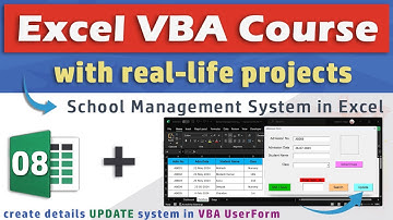 Create Update System in Excel & VBA UserForm || School Management System in Excel
