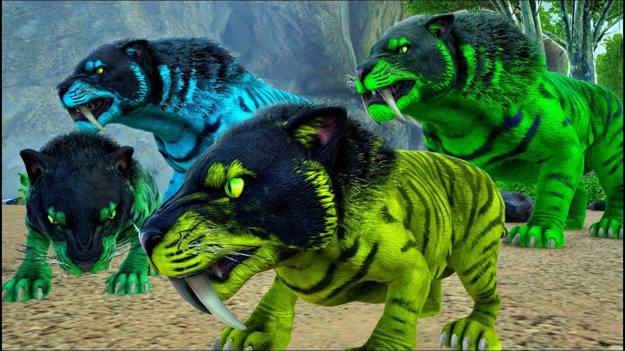 Família Tigre Dentes de Sabre, Ensinando os Bebezinhos a Caçar! Ark ...