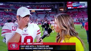 Jimmy Garoppolo Flirts With Erin Andrews. Makes Her Blush
