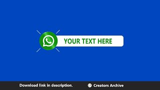 WhatsApp Lower Third Animation With Blue Screen (Chroma Key) [CALT024] | Creators Archive