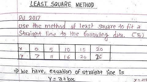 Unit:3 | Curve Fitting | Least Square Method | Numerical Method | Prashant YT | BE Civil | 5th Sem |