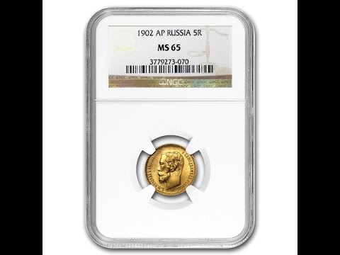 1902 Russia Gold 5 Roubles MS-65 NGC