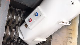 Fast Crushing & Shredding Electric Water Heaters And Other Metal Items With Biggest Monster Shredder