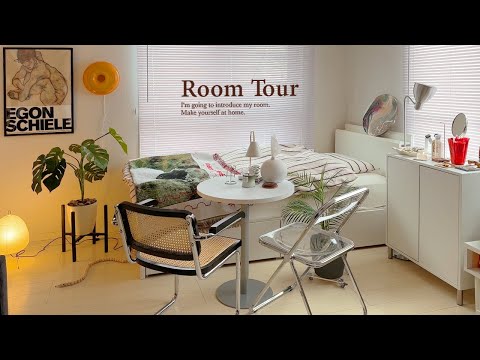 【ルームツアー】1K8畳の一人暮らし。アートをポイントにしたシンプルポップで可愛いのメゾネットのお部屋｜ホワイトインテリア・部屋紹介 Japanese room tour