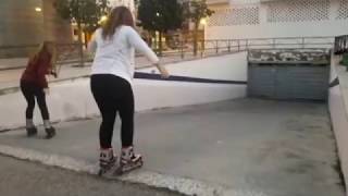 Rollerblading Fail into Garage Door (Extended)