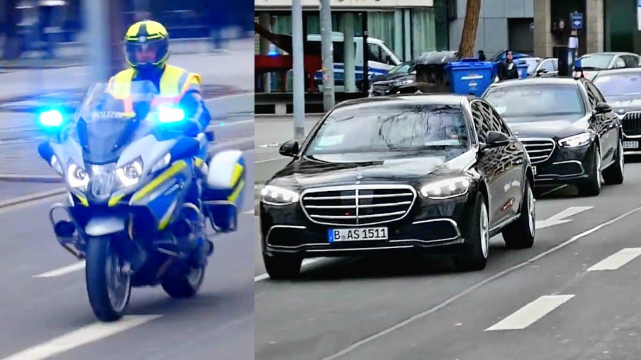 VIP-Eskorte Bundeskanzler Olaf Scholz bei der Münchner Sicherheitskonferenz 2025