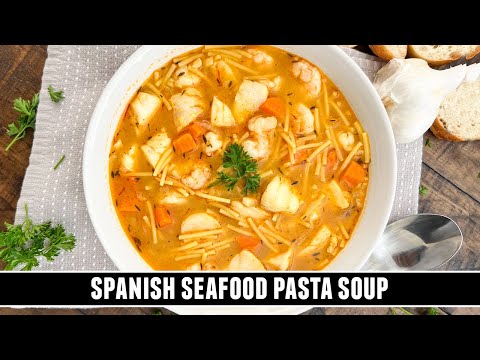 Spanish seafood pasta soup, from the video