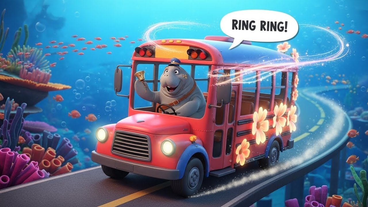 Ring Ring Manatee Bus 🐋🚌🔔 | Kids Fantasy Song | Learn Colors on a Gentle City Ride