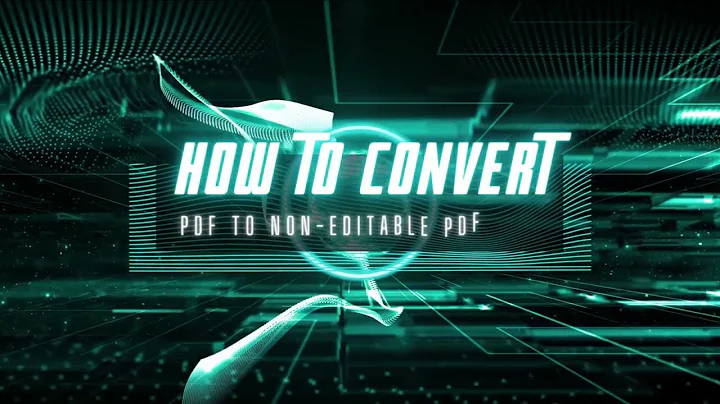 How to Convert PDF to Non Editable PDF File