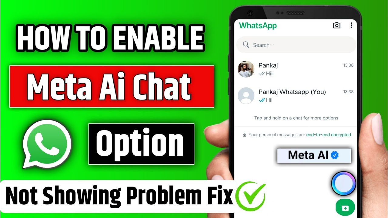 How to Enable Meta Ai chat in WhatsApp 2024! whatsapp meta ai not ...