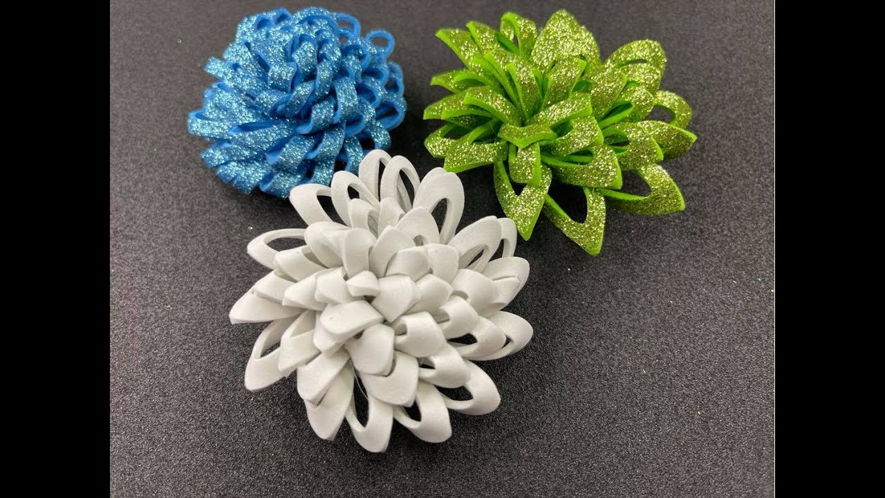 DIY.Come creare Crisantemi di gomma EVA Fommy Foami Foamy Fomi facilmente. Flor Crisantemo Flower