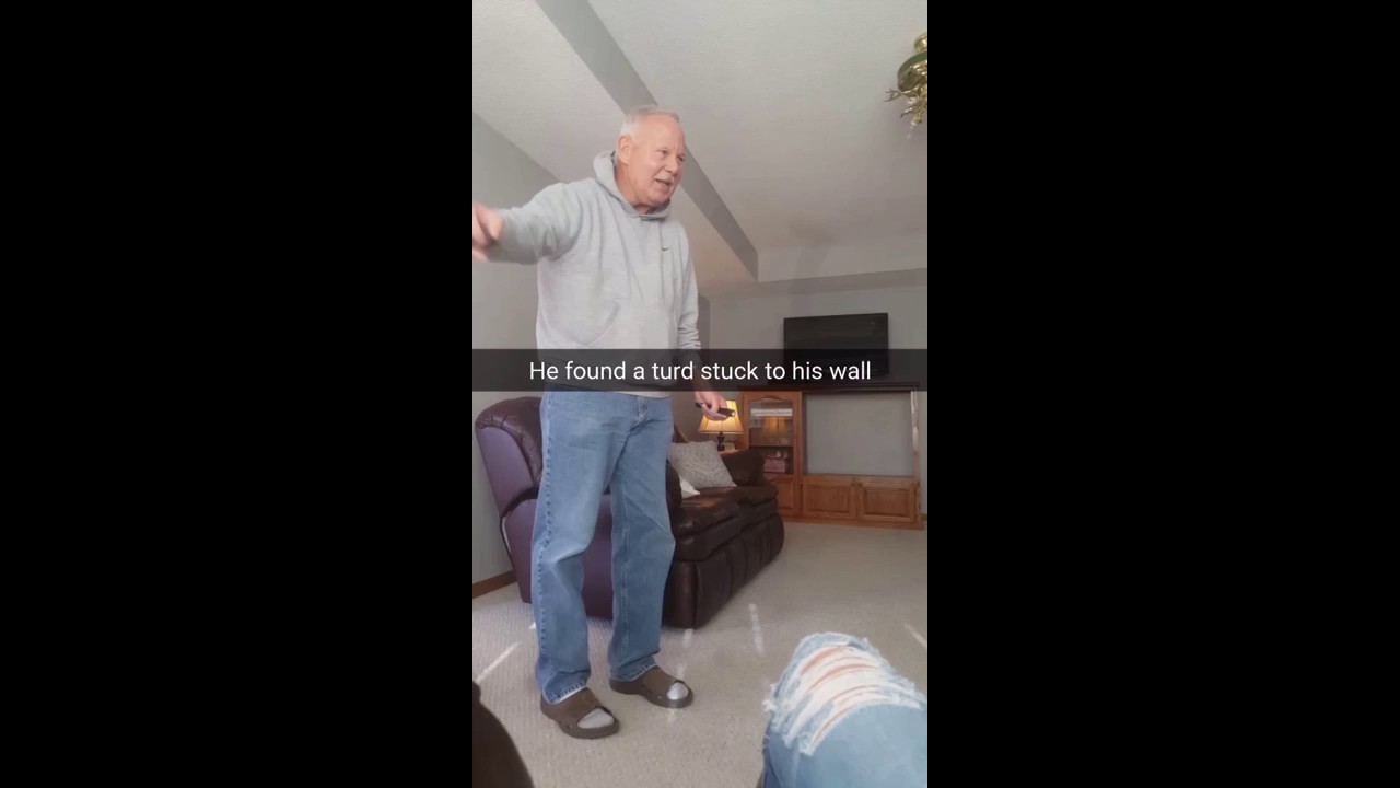My grandpa found a turd stuck to the wall YouTube