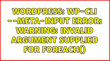 Wordpress: WP-CLI --meta-input error: Warning: Invalid argument supplied for foreach()