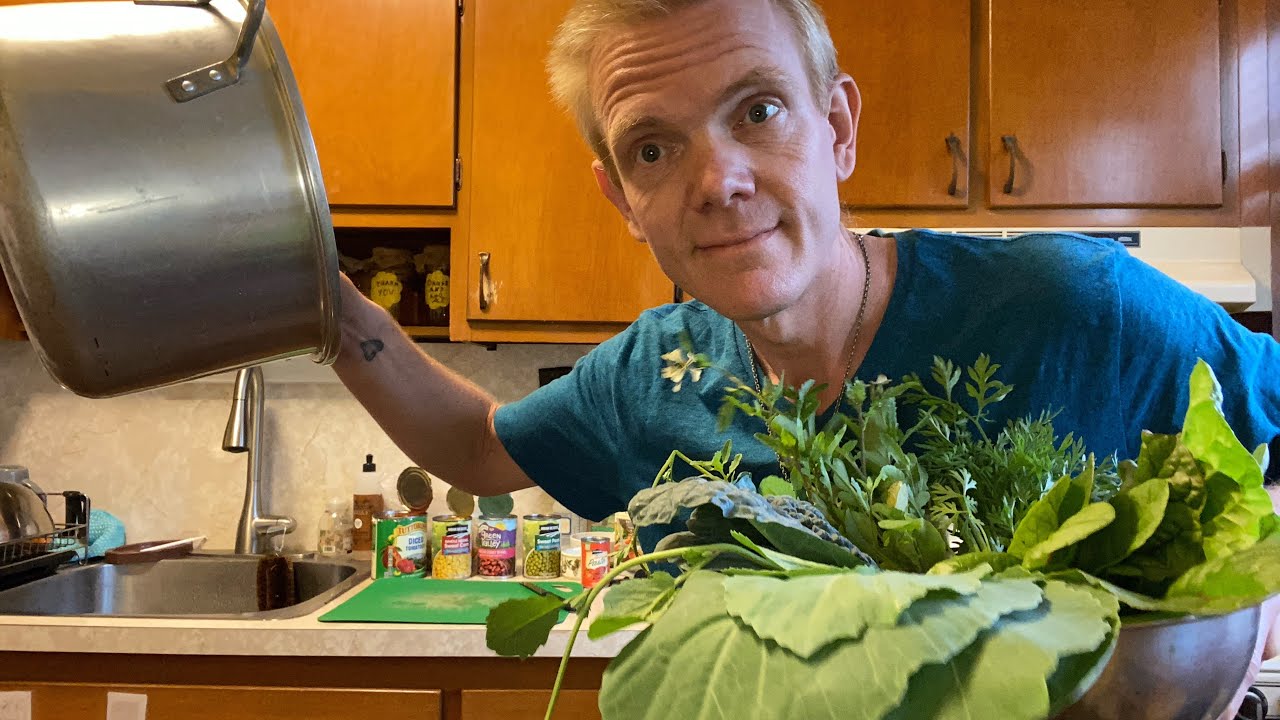 WFPB Greens, beans, corn, peas pot (no oil). Let’s cook! YouTube