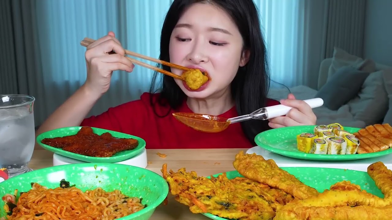 Fried Pikachu Pork Cutlet, Tteok Skewers, Gimbap ❤️ Full Korean Street Food Course Eating Show 