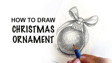 Cute Christmas Ornament with Ribbon 🎀 | Easy Beginner Drawing