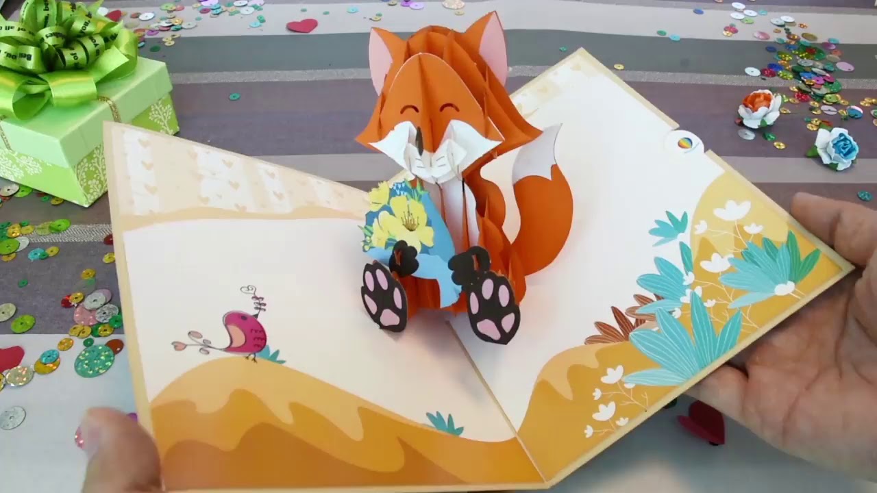 Fox Valentine Pop Up Card - Colorpop Cards
