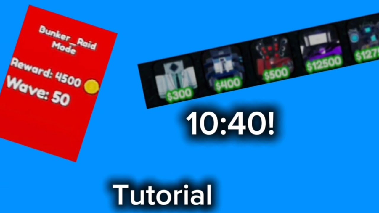 How to beat Bunker in 10:40 seconds | Blocky toilet tower defense - YouTube