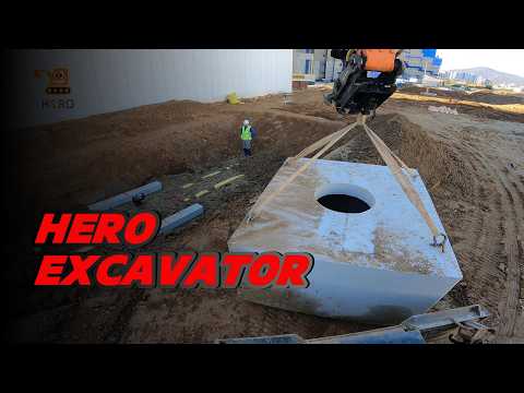 영웅건기 엥콘틸트로테이터(engcon tiltrotator)활용 지역난방400A 택지내 되메우기 굴착기작업 part.5