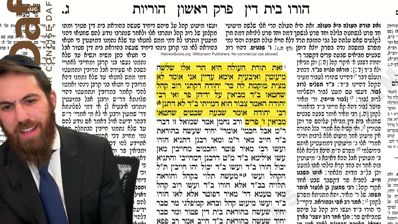 Horayos: Clear & Concise Daf - מסכת הוריות