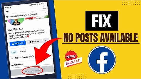 How To Fix No Posts Available On Facebook | No Post Available Facebook Problem